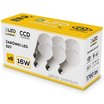 6x Żarówka LED E27 1760lm 16W CCD CIEPŁA - Lumenix