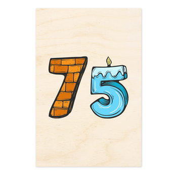 75 lat - drewniana kartka urodzinowa - Inna marka