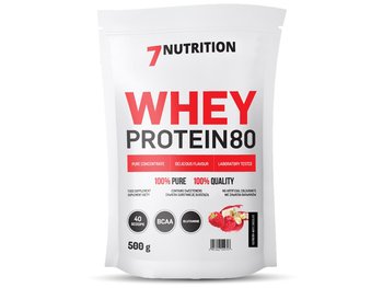 7Nutrition, Odżywka białkowa, Whey Protein 80, biała czekolada-truskawka,  500 g - 7Nutrition