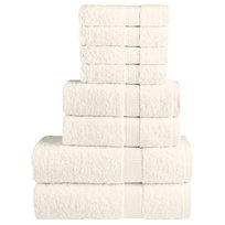 8-częściowy zestaw ręczników premium SOLUND, kremowy, 600 g/cm²