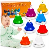 8 SZT DZWONKI DIATONICZNE MONTESSORI KOLOROWE OKTAWOWE NACISKANE BUM C-8 Inny producent
