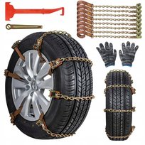 8 SZT. ZESTAW ŁAŃCUCHY ŚNIEGOWE METALOWE NA KOŁA SAMOCHODU ŁAŃCUCH METALOWE