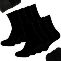 8 x Skarpety Męskie 43-46 GRUBE CZARNE ZESTAW DŁUGIE CIEPŁE BAWEŁNA 95%