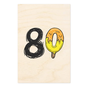 80 lat - drewniana kartka urodzinowa - Inna marka