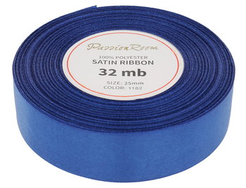 [825009] Wstążka satynowa 25mm 32mb granatowa - PassionRoom.pl