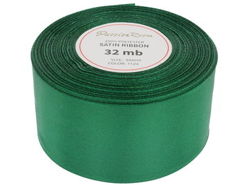 [850202] Wstążka satynowa 50mm 32mb ciemna zielona - PassionRoom.pl