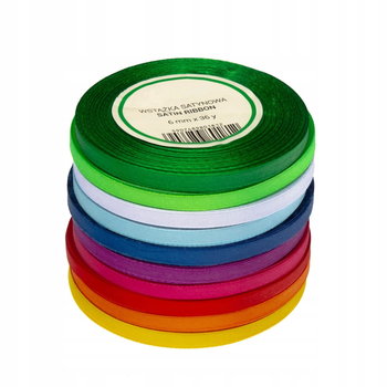 [860z1] Zestaw wstążek  6mm 10szt tęczowy - Inna marka