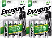 8x AKUMULATORKI BATERIE ENERGIZER UNIVERSAL AA R6 HR6 1300 mAh 1,2V