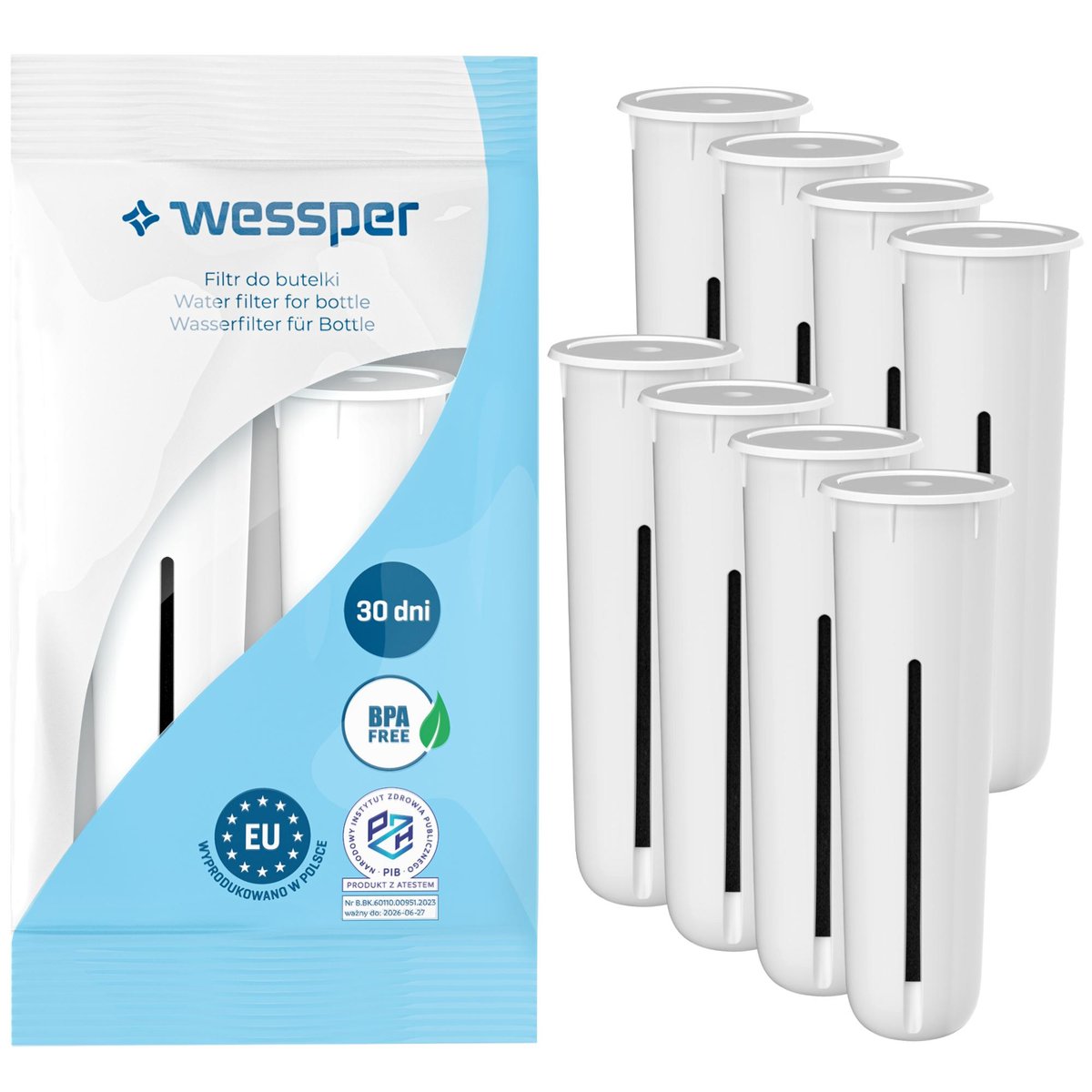 Zdjęcia - Wkład do filtra wody Wessper 8X Filtr Wes Do Butelki Filtrującej Dafi Zamienny 