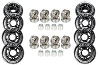8x kółka do rolek raven 72mm czarne + 16x łożyska raven abec7 Raven