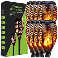 8x LAMPA SOLARNA OGRODOWA WBIJANA LED POCHODNIA DO OGRODU PŁOMIEŃ 50cm