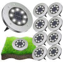 8X LAMPA SOLARNA WBIJANA OGRODOWA LED GRUNTOWA NAJAZDOWA CZUJNIK ZMIERZCHU