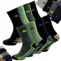 8x Skarpety Męskie GRUBE TERMICZNE DŁUGIE CIEPŁE RÓŻNE WZORY BAWEŁNA 42-46