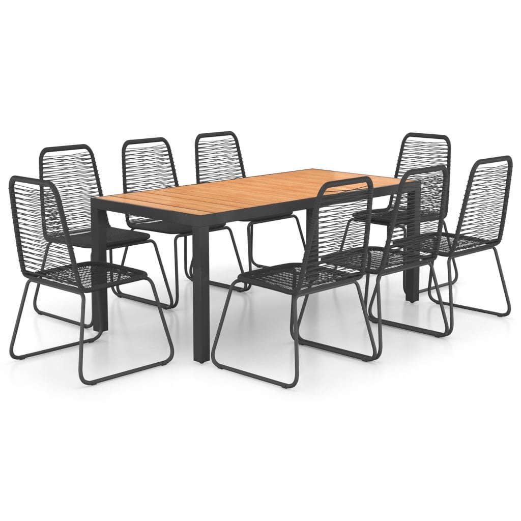 9-częściowy zestaw mebli ogrodowych, rattan PVC, czarno-brązowy