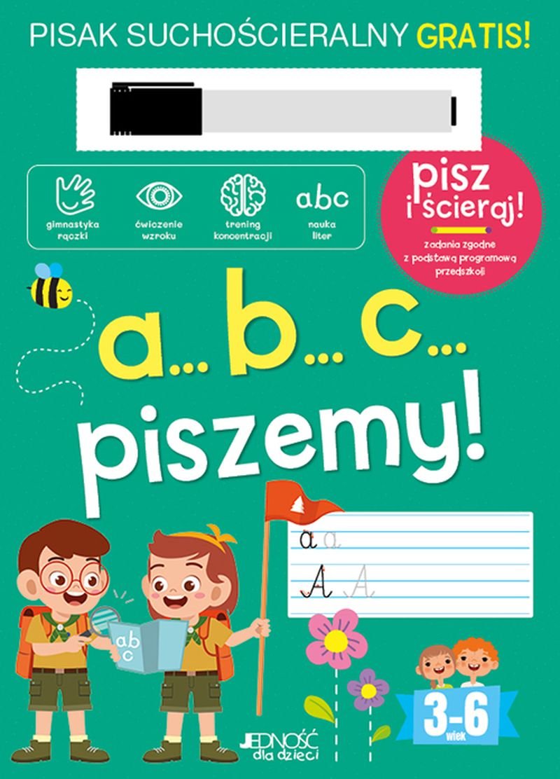 A...B...C... piszemy! Książka z pisakiem suchościeralnym