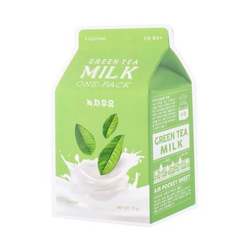 A'Pieu, Milk One-Pack, kojąca maseczka w płachcie Green Tea, 20 g - A'Pieu