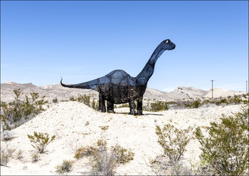 A whimsical dinosaur figure in southern Brewster County, Texas., Carol Highsmith - plakat 29,7x21 cm - Galeria Plakatu