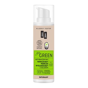AA, Go Green, antybakteryjny nawilżający podkład wygładzający z selerem naturalny, 30 ml - AA