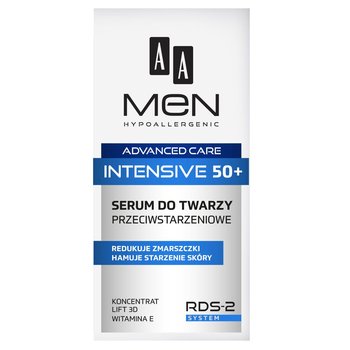 AA, Men Advanced Care, serum do twarzy przeciwstarzeniowe Intensive 50+, 50 ml - AA