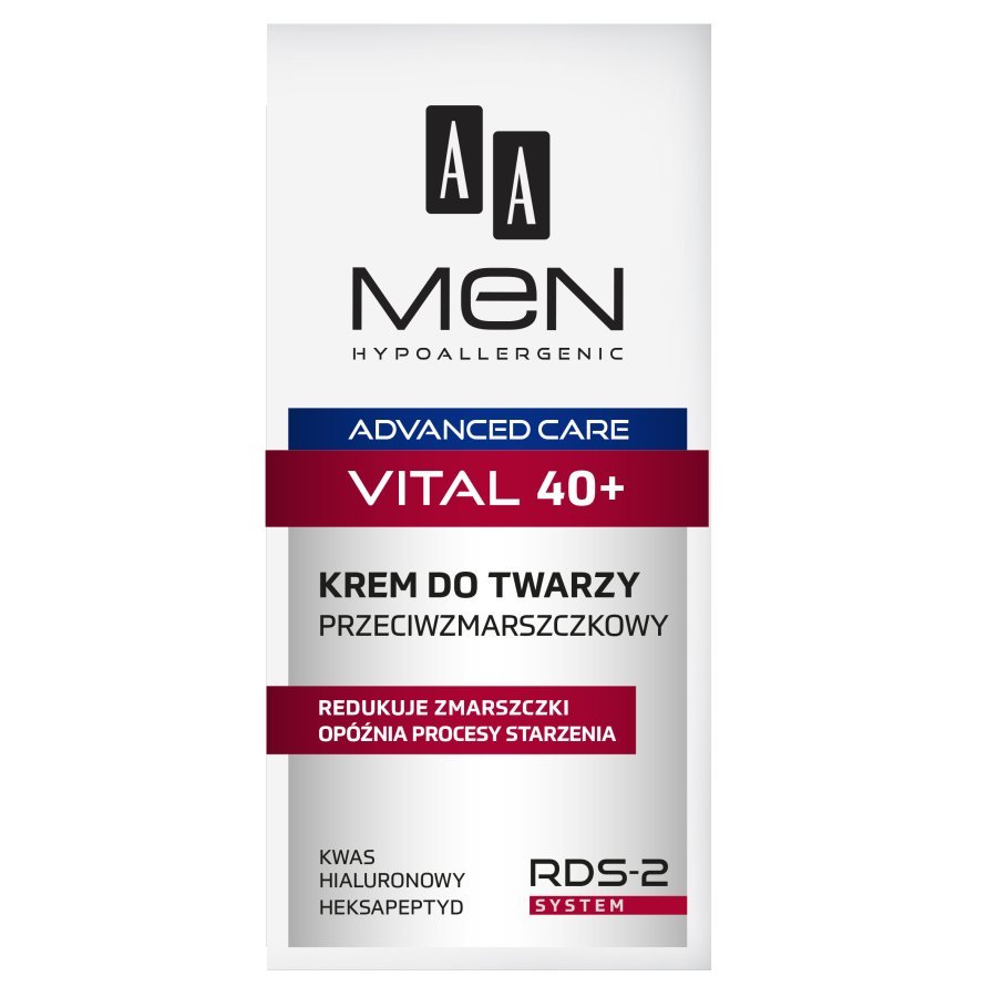 AA Men Advanced Care vital 40+ krem do twarzy przeciwzmarszczkowy 50 ml ...