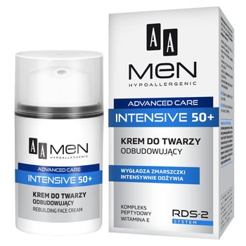 AA, Men Adventure Care, krem do twarzy odbudowujący Intensive 50+, 50 ml - AA