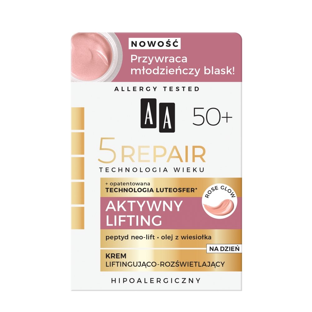 AA Technologia Wieku 5Repair 50+ Aktywny Lifting krem na dzień liftingująco-rozświetlający 50 ml-Zdjęcie-0