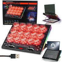 AABCOOLING SPATIUM CICHA PODSTAWKA CHŁODZĄCA LAPTOP PODKŁADKA RGB 15 WENTYLATORÓW RGB 10-17" AABCOOLING