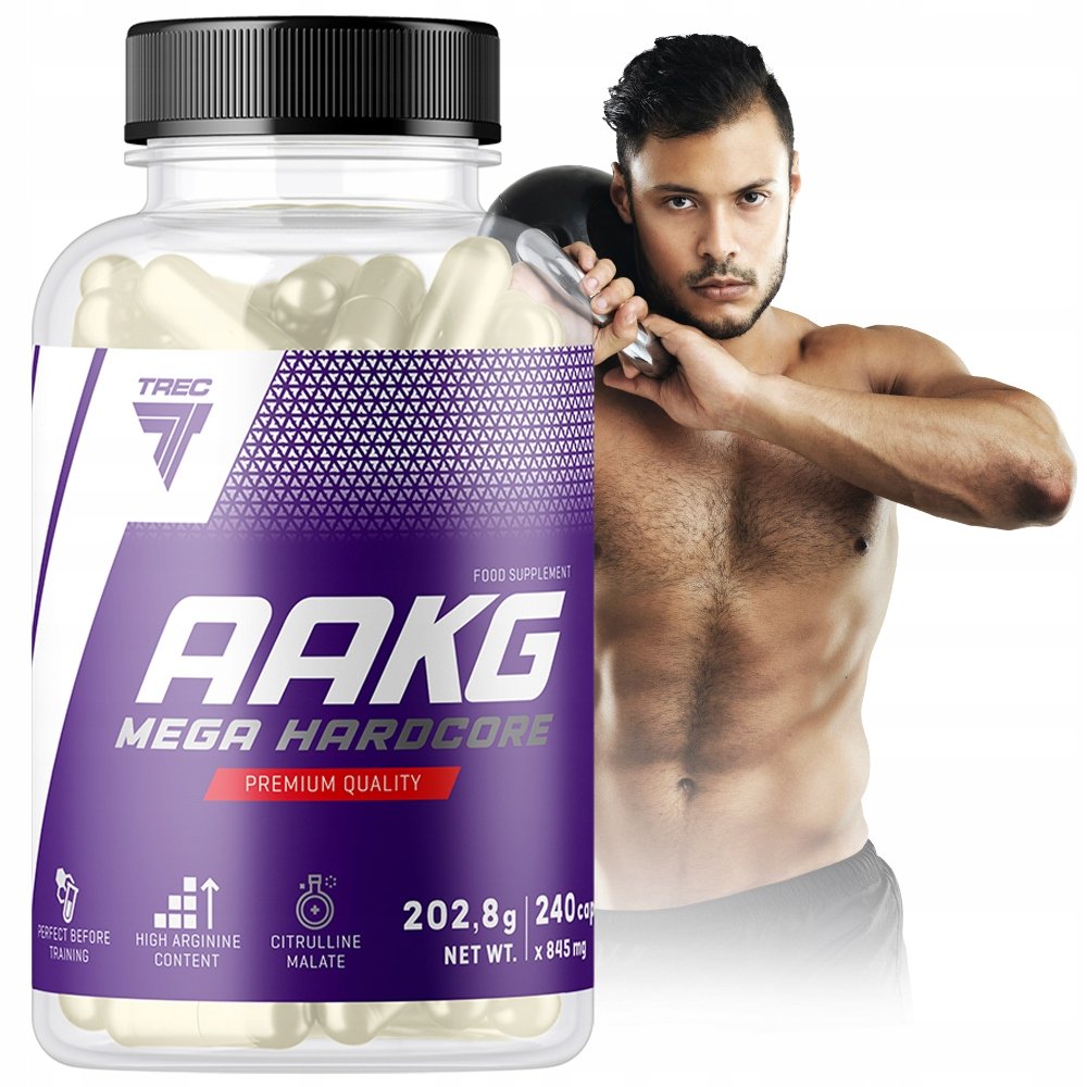 Aakg Mega Hardcore Trec 240 Kaps. Arginina Cytrulina Pompa Aminokwasy