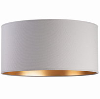 ABAŻUR okrągły walec tuba 40cm SZARY ZŁOTY