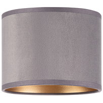 ABAŻUR welurowy okrągły tuba 16cm WELUR szary złoty