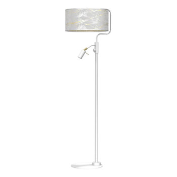 Abażurowa lampa podłogowa Senso z regulacją biała złota - Milagro