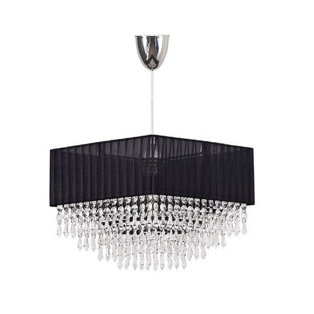 Zdjęcia - Żyrandol / lampa Nowodvorski Abażurowa lampa wisząca Modena zwis glamour z kryształkami czarna 
