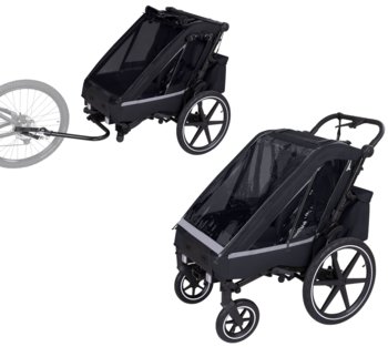 ABC DESIGN Tour - podwójna przyczepka rowerowa 3w1 | Ink - ABC Design