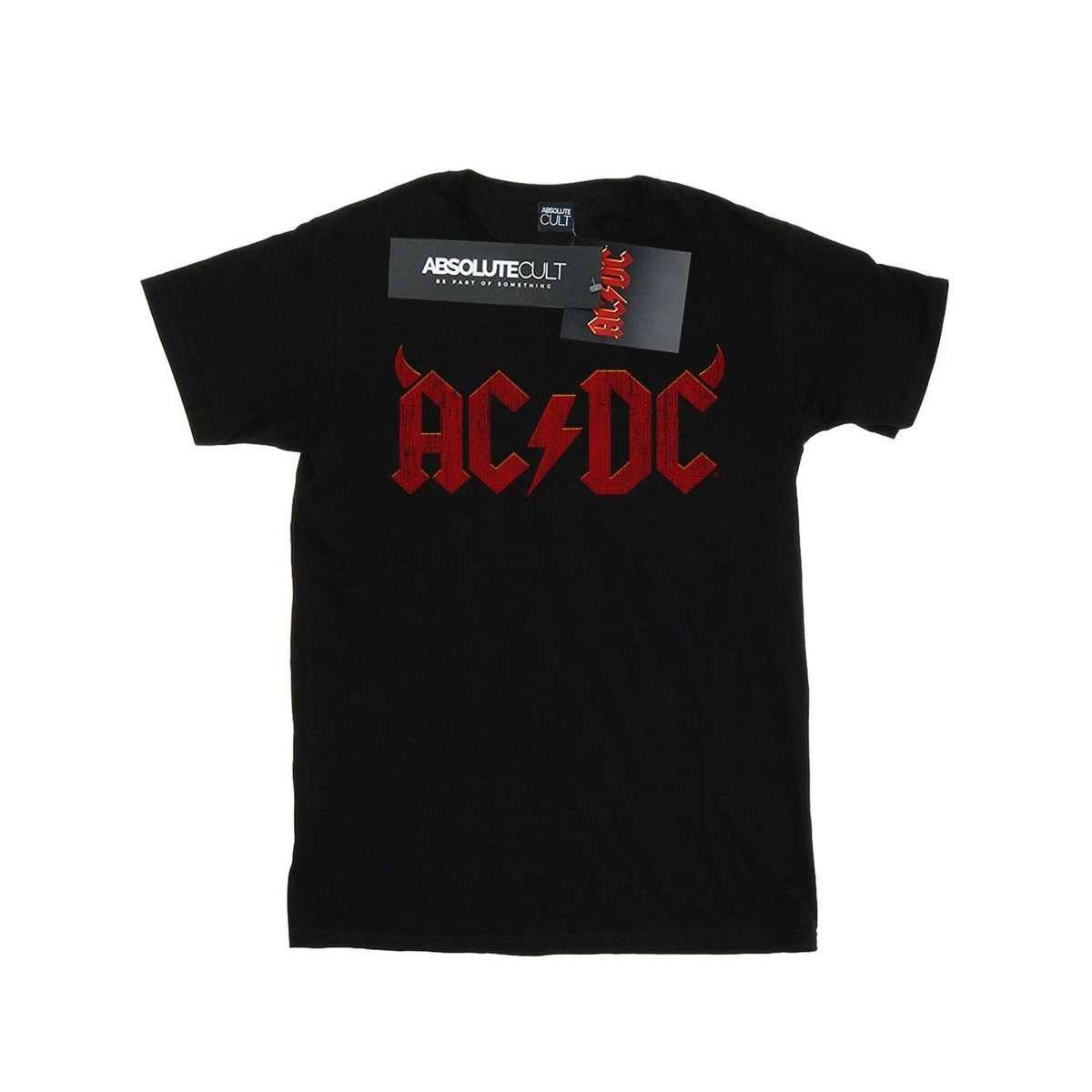 AC/DC Damska Bawełniana Koszulka Boyfriend Z Logo Horns (XXXXXS ...