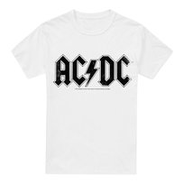 AC/DC Koszulka Męska Z Logo (M / Ciepły Biały) AC/DC
