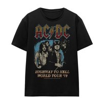 AC/DC T-Shirt Unisex Dla Dorosłych Highway World Tour 79 (L / Czarny) AC/DC