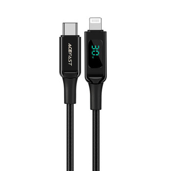 Acefast kabel MFI USB Typ C - Lightning 1,2m, 30W, 3A czarny (C6-01 Black) - Acefast