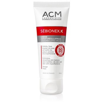 ACM Sébionex K krem ochronno-matujący do skóry tłustej z niedoskonałościami z AHA 40 ml - ACM