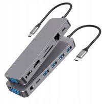 Adapter 13w1 HUB USB-C 2xHDMI VGA RJ45 Macbook Air