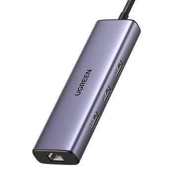 Adapter 1w6 UGREEN CM512 USB-C do 3x USB A 3.0, HDMI, RJ45, PD Converter - Inny producent