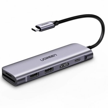 Adapter 6w1 UGREEN Hub USB-C do 2x USB 3.0, HDMI, SD/MicroSD, PD - uGreen