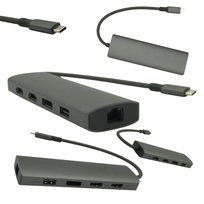 Adapter 8w1 USB-C do Notebooka 2xHDMI 4K LAN PD 100W RJ46 Podwójny Monitor