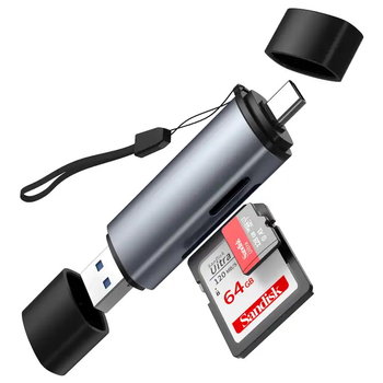 Adapter czytnik kart pamięci SD microSD SDHC TF USB 3.0 USB-C OTG Plug&Play - MFC