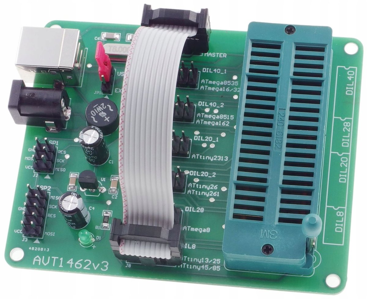 Adapter dla programatorów AVR ISP (podstawka ZIF), DIY, AVT1462 B ...
