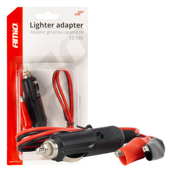 Adapter gniazda zapalniczki z wyjściem na krokodylki 12V 24V AMIO - Inny producent