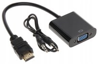 Adapter HDMI do VGA Dsub + Audio Konwerter Kabel