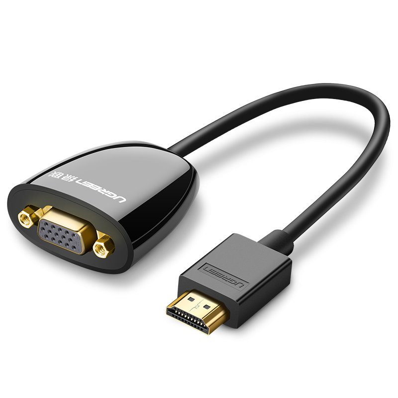 Zdjęcia - Kabel Ugreen Adapter HDMI do VGA  MM105, bez audio  (czarny)