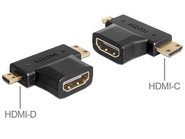 Adapter HDMI - mini HDMI + micro HDMI DELOCK