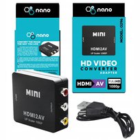 Adapter HDMI na AV RCA konwerter CINCH CVBS 1080P HDMI - RCA Nano