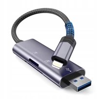 Adapter Hub Czytnik Kart Pamięci Sd Sdxc Micro-Sd / Usb do Lightning Iphone TECH-PROTECT